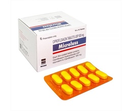 [T07352] Microluss ciprofloxacin 500mg Ấn Độ (H/100v)