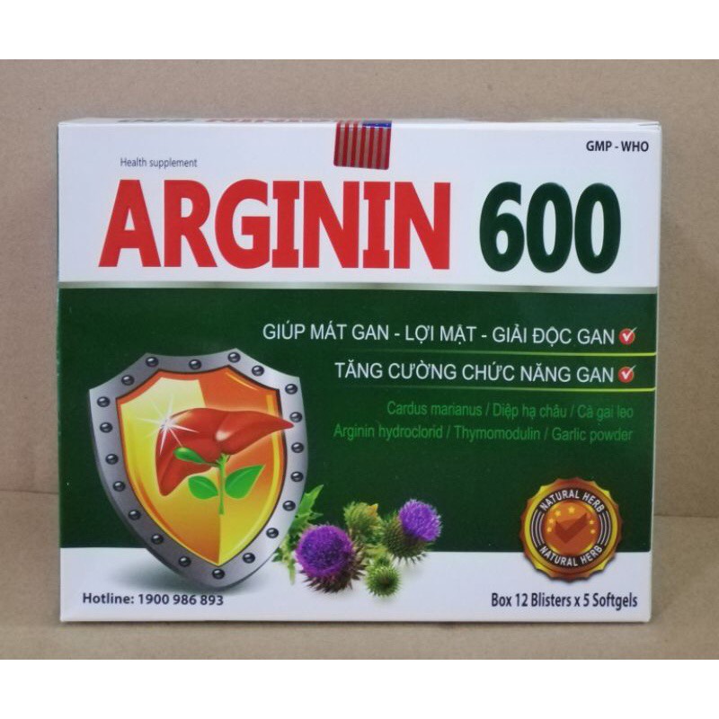 [T07490] Arginin 600 MediUSA (H/60v) (xanh lá)