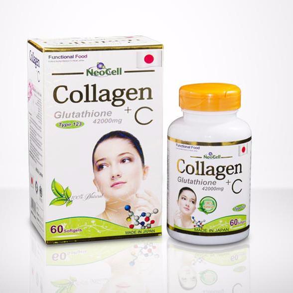 [T07514] Collagen C glutathione 42000mg type 123 NeoCell Nhật Bản (Lọ/60v)