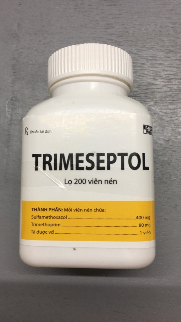 [T07519] Trimeseptol sulfamethoxazol 400mg viên nén Hà Tây (Lọ/200v)