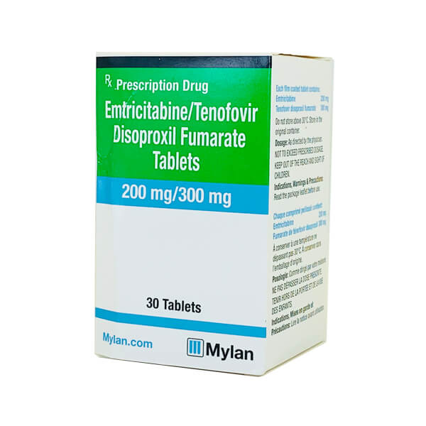 [T07584] Emtricitabine / Tenofovir disoproxil fumarate 200mg/300mg Mylan Ấn Độ (Lọ/30v)