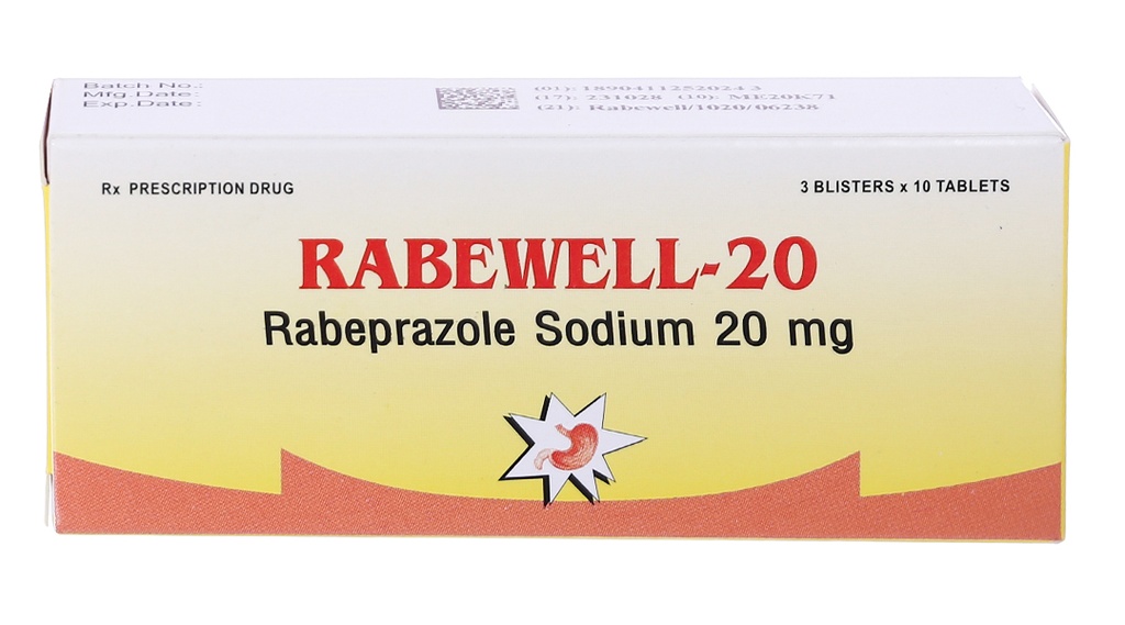 [T07593] Rabewell rabeprazole 20mg Ấn Độ (H/30v) Date 11/2027