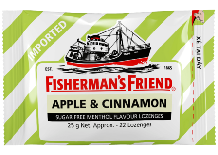 [T07632] Fisherman's Friend Kẹo Con Tàu Apple & cinnamon táo quế (Gói/25g)