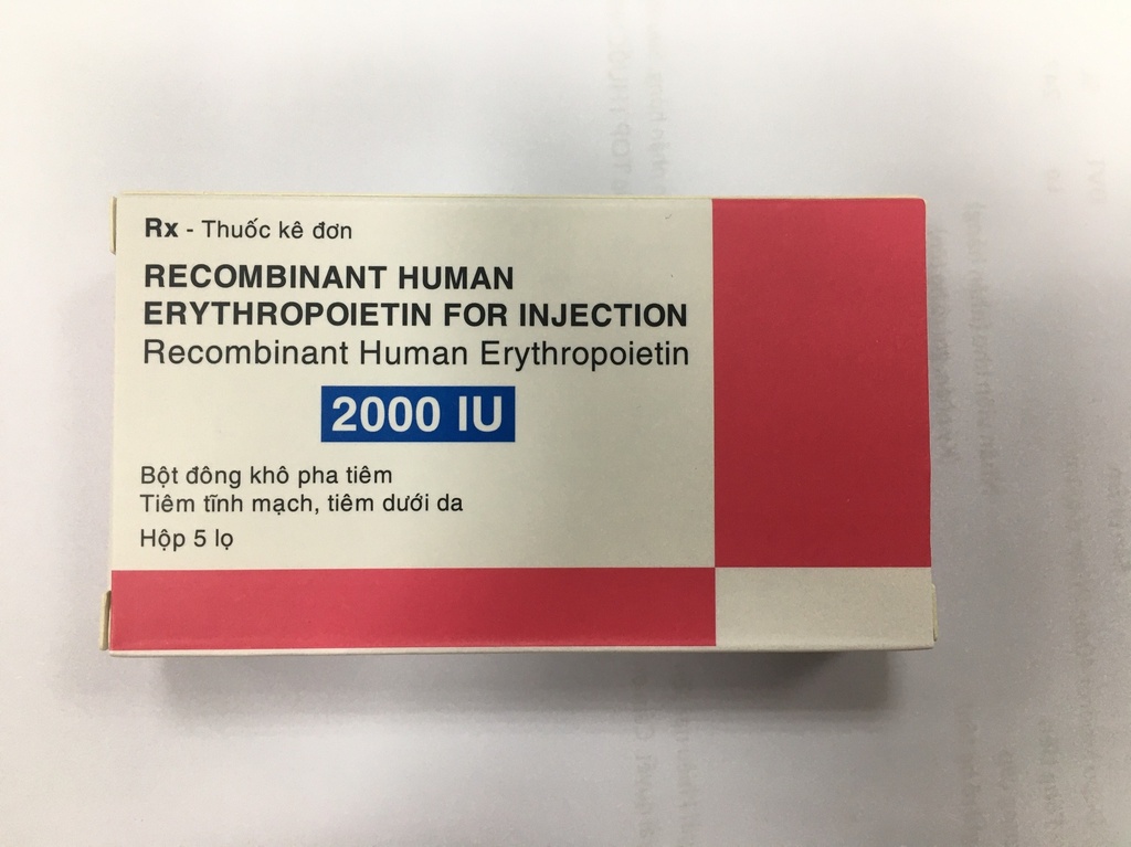 [T07746] Recombinant Human Erythropoietin 2000IU (H/5lọ) Date 10/2024