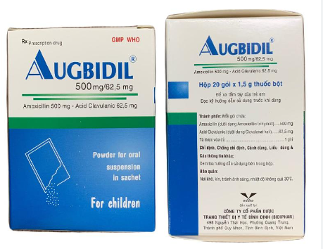 [T08003] Augbidil 500mg/62.5mg Bidiphar (H/12gói)