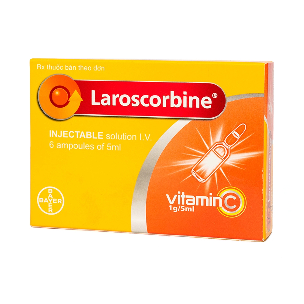 [T08193] Laroscorbine Tiêm 500mg/5ml Bayer (H/6o/5ml) Date 05/2026