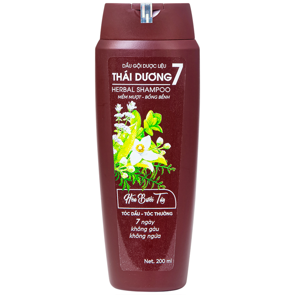 [T08200] Dầu gội dược liệu thái dương 7 Gold HOA BƯỞI TÂY (Chai/200ml)