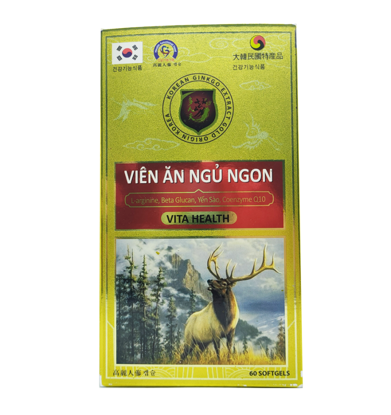 [T08264] Viên ăn ngủ ngon Vita Health Mediusa (H/60v) Vàng Đỏ