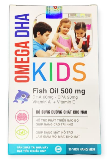 [T08542] Omega DHA kids Fish oil 500mg Tradiphar (H/30v)