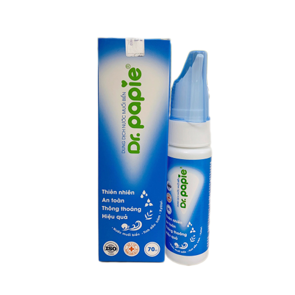 [T09168] Dung dịch nước muối biển Dr.papie (Chai/70ml) dạng xịt 