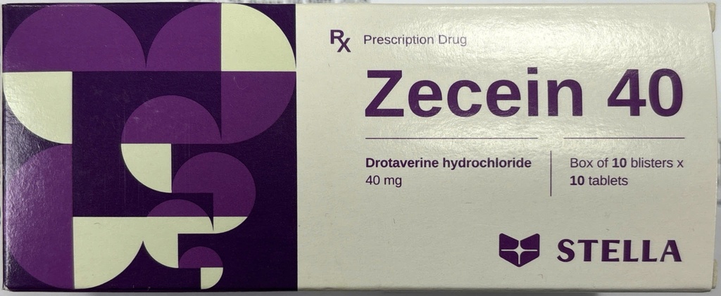 [T09229] Zecein Drotaverin 40mg Stella (H/100v) Date 11/2027