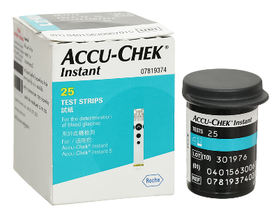 [T09728] Accu chek Instant que thử đường huyết Roche (H/25que) Date 07/2026