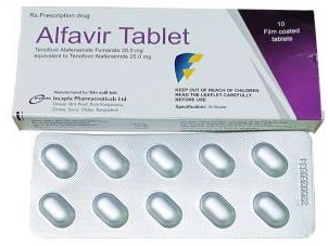 [T09937] Alfavir Tenofovir Alafenamaid Fumarat 28.0mg Bangladesh(H/10v) Date 11/2027