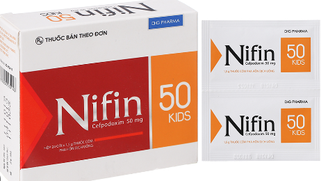 [T10044] Nifin Cefpodoxime 50mg Kids DHG Hậu Giang (H/24gói/1.5g)  date 03/2026