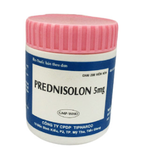 [T10239] Prednisolon 5mg viên nén Tipharco (Lọ/200v) nắp hồng 
