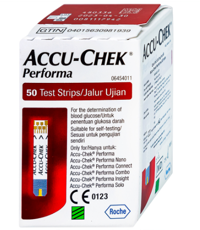 [T10315] Que thử đường huyết Accu Chek Performa (H/50que) date 12/2025