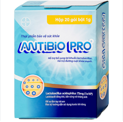 [T10709] Antibio Pro 75mg Bayer (H/20gói/1g) hộp bé