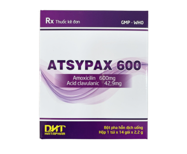[T10963] Atsypax Amoxicillin 600mg Hà Tây (H/14gói/2,2g) date 12/2026