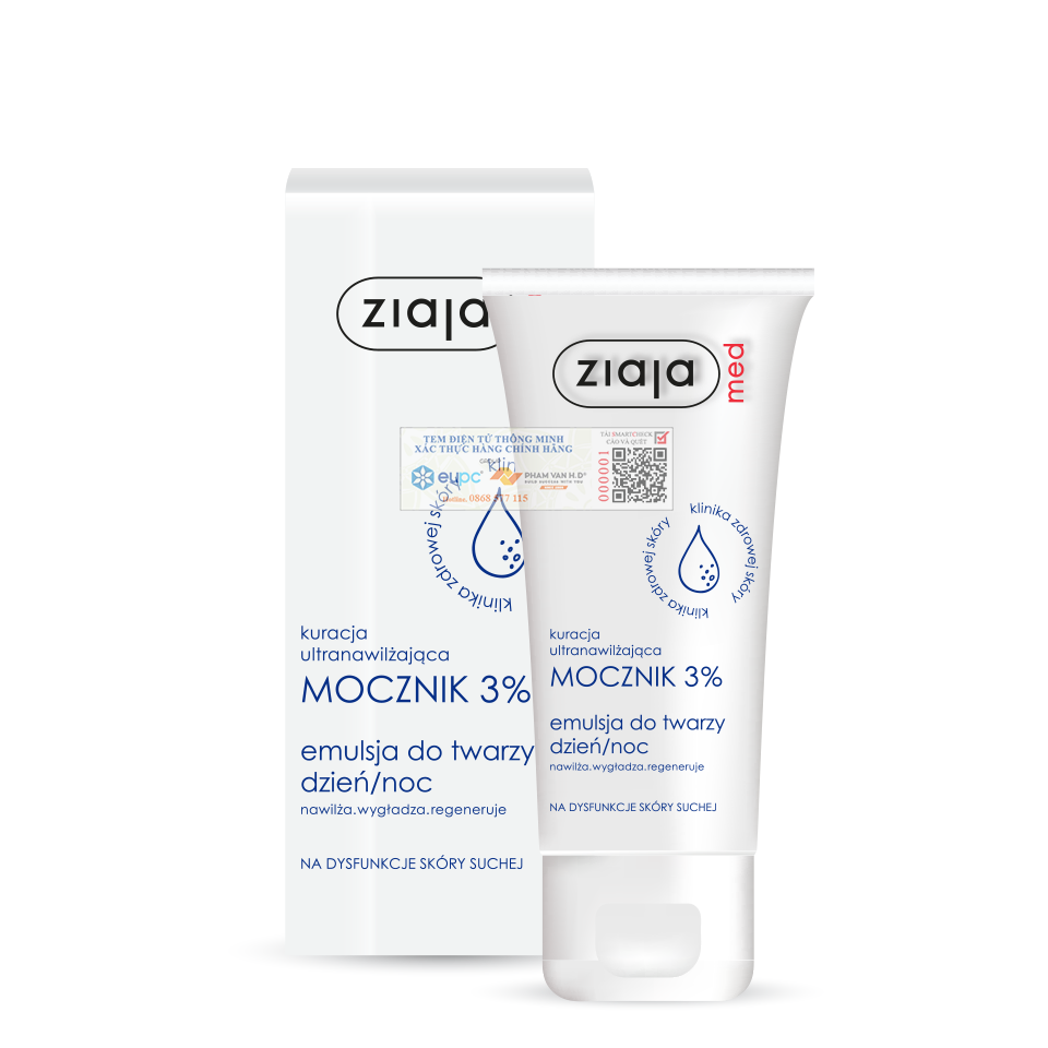 [T11190] Nhũ Tương Ziaja Med Mocznik 3% (Tuýp/50g) date 03/2027