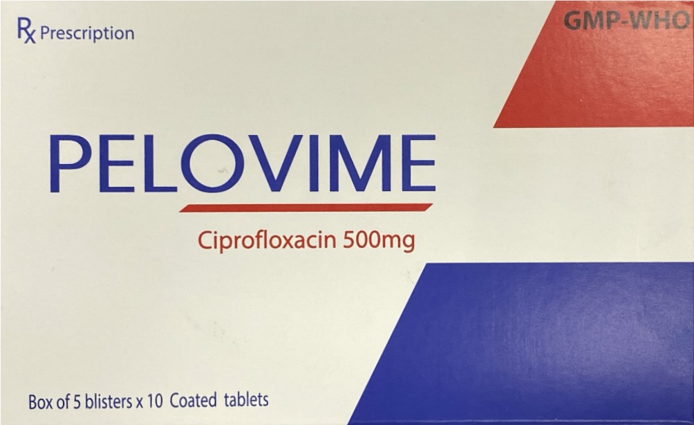 [T11201] Pelovime Ciprofloxacin 500mg Nam Hà (H/50v) Date 11/2026