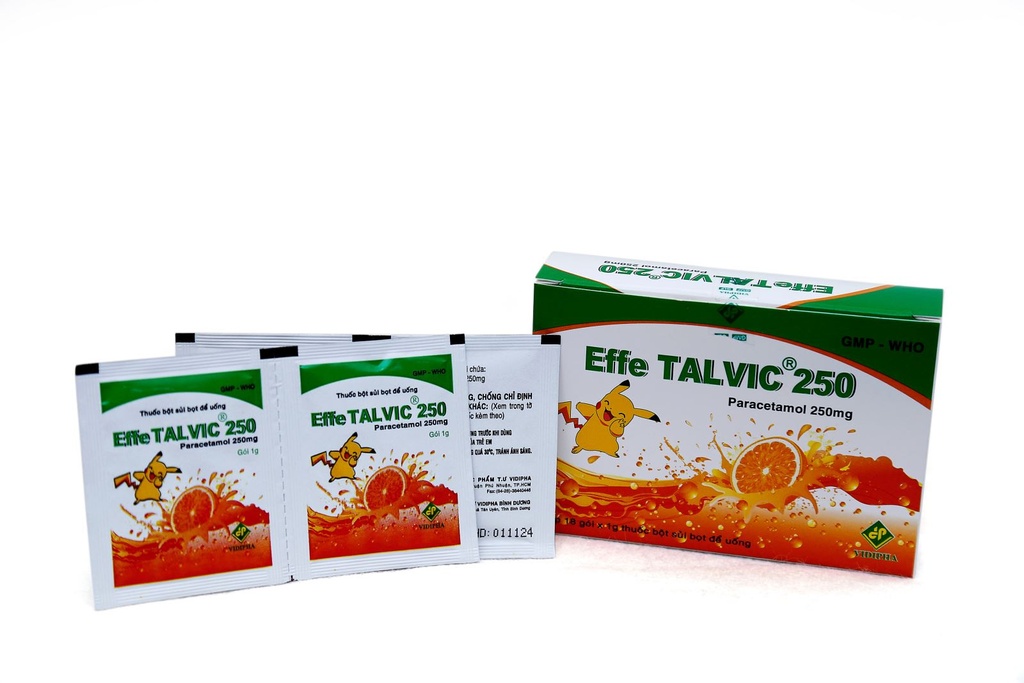 [T11723] Effe Talvic Paracetamol 250mg Vidipha (H/18gói/1g) Date 10/2025