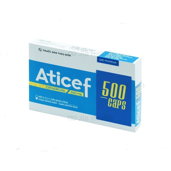 [T11745] Aticef Cefadroxil 500mg Viên nang DHG Hậu Giang (H/14v)