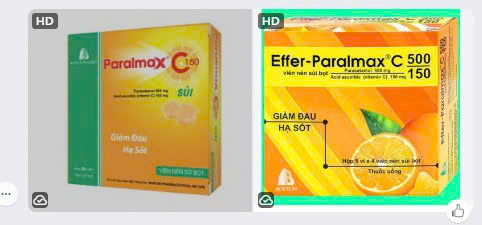 [T12337] Effer Paralmax C 500/150 Sủi Boston Pharma (H/20v) Paralmax C 150