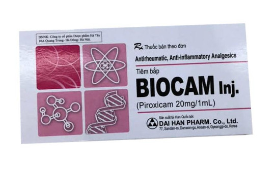 [T12338] Biocam Piroxicam 20mg/1ml tiêm Hàn Quốc (H/10o/1ml) Date 09/2027