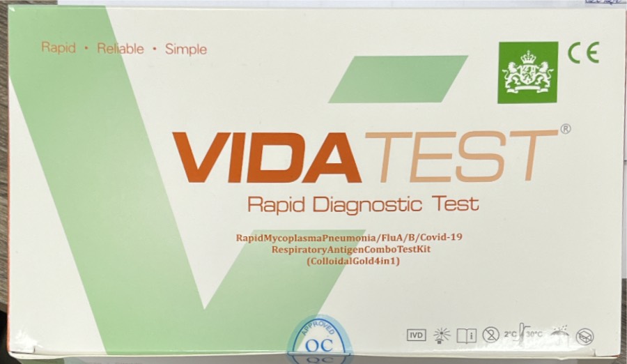 [T12504] Vida test cúm AB Rapid Diagnostc Test 4 trong 1 (H/20cái)