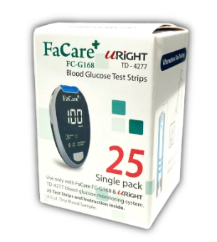 [T12589] Que thử đường huyết Facare Uright FC-G168 (H/25que) Date 10/2026
