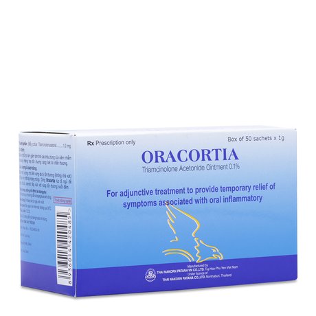 [T12644] Nguyên hộp Oracortia gói Trị nhiệt miệng Thai Nakorn (H/50gói)
