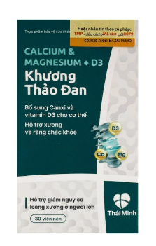 [T12795] Calcium Magnesium + D3 Khương Thảo Đan Thái Minh (H/30v) 
