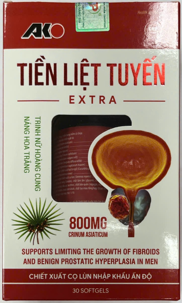 [T12849] Tiền Liệt Tuyến Extra 800mg Akopha (H/30v) (đỏ trắng)