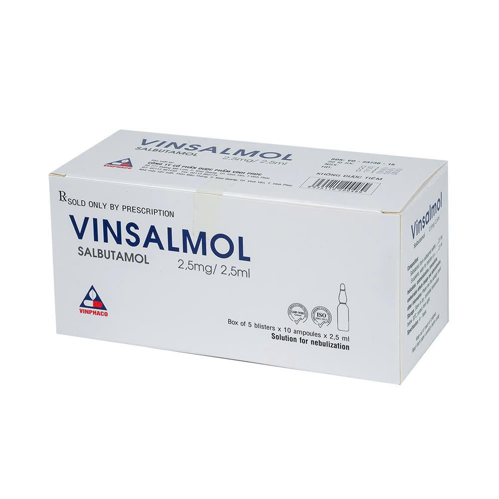 [T13207] Dung Dịch Khí Dung Vinsalmol Salbutamol 2,5mg/2,5ml Vinphaco(H/50o)