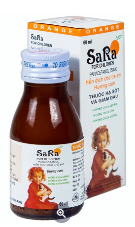 [T13217] Sara Paracetamol 250mg Thai Nakorn Patana hương cam (Lọ/60ml)