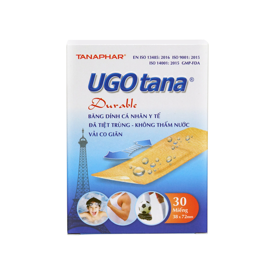 [T13290] Băng dính cá nhân không thấm nước 38x72mm Ugo Tana Durable (H/30m)