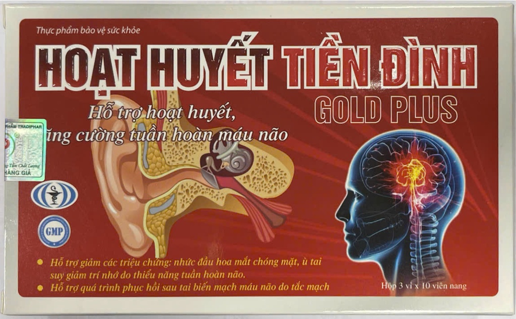 [T13329] Hoạt Huyết Tiền Đình Gold Plus Tradiphar (Hộp Vỉ /30v)