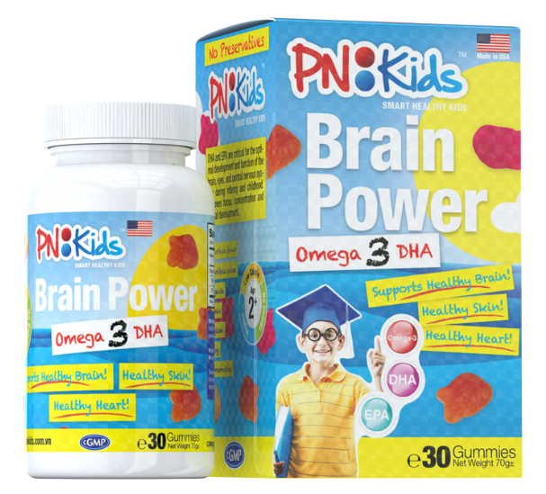 [T13392] Viên Nhai PNKids Brain Power Omega 3 DHA (H/30v) Date 12/2025