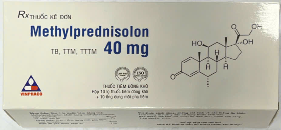 [T13490] Methylprednisolon 40mg Tiêm Vĩnh Phúc (H/10lọ)