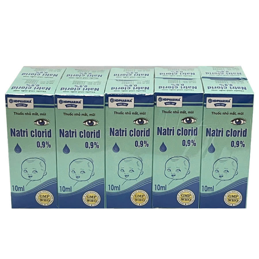 [T13541] Natri Clorid 0,9% HDPharma (Cọc/10lọ/10ml)