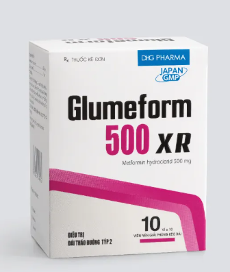 [T13590] Glumeform Metformin 500mg XR  DHG Hậu Giang (H/100v)