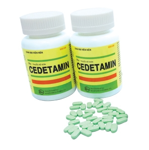 [T13636] Cedetamin viên nén (vàng vạch đỏ) Khánh Hòa (Lọ/500v) Lọ bé date 12/2026