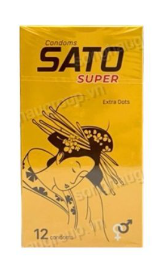 [T13963] Bao cao su Sato Super Extra  (H/12c) Vàng