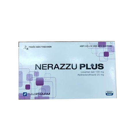 [T14263] Nerazzu Plus Losartan 100mg & Hydroclorothiazid 25mg Plus (Hộp/30v) Date 11/2027