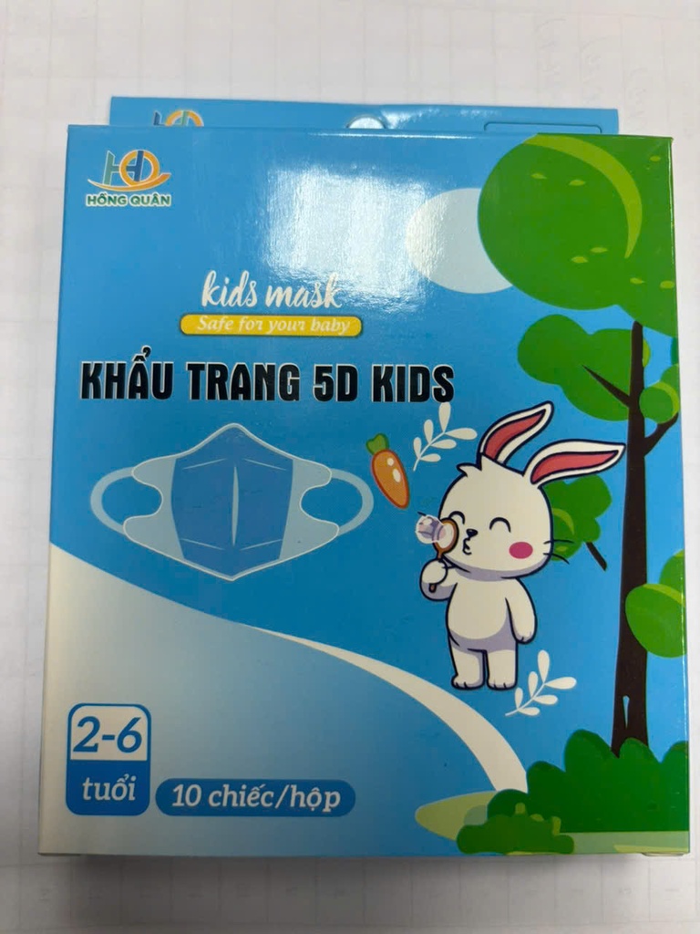 [T14266] Khẩu trang 5D Kids Hồng Quân TE  (H/10c)