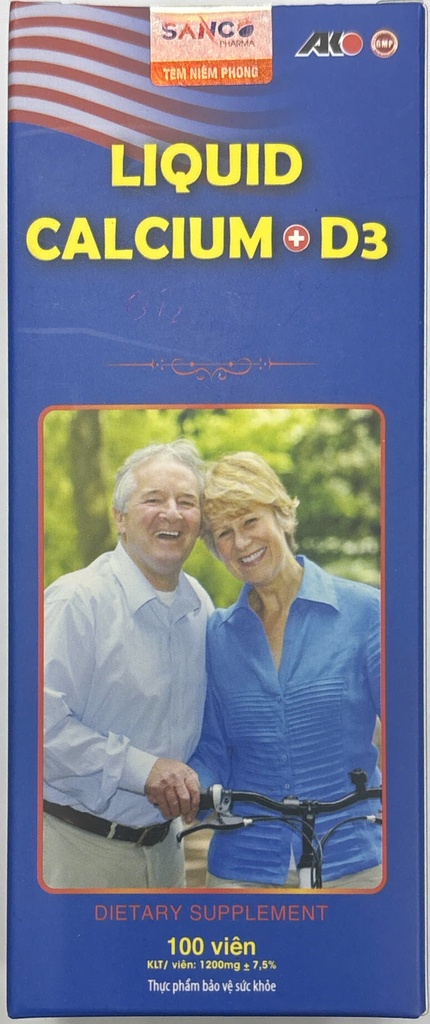 [T14724] LIQUID CALCIUM + D3 Akopha (Lọ/100v) màu xanh dương