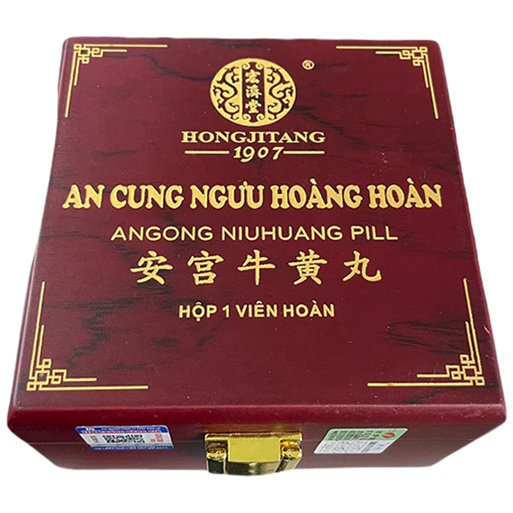 [T14762] An Cung Ngưu Hoàng Hoàn Hongjitang 1907 –Nam Hà nhập khẩu Hộp Gỗ Chính Hãng (Hộp/1viên)