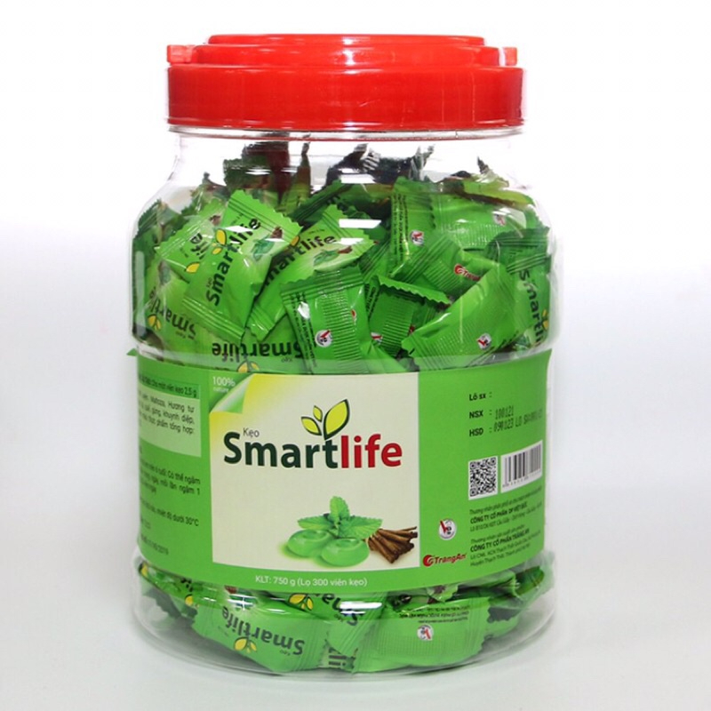 [T14793] Smartlife kẹo ngậm ho vị bạc hà Meracine (Lọ/300v)