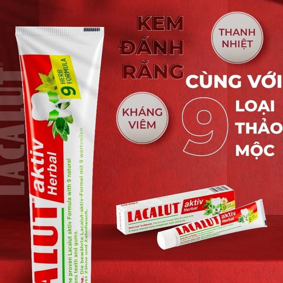[T15066] Kem Đánh Răng Lacalut Aktive Herbal (Tuýp/75ml) date 09/2027