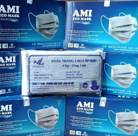 [T15070] Khẩu trang 4 lớp xám Ami Eco Mask Nhất Linh (H/50c) 